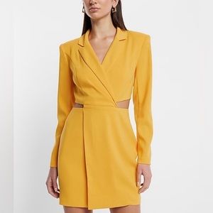 Express orange cut out mini blazer dress